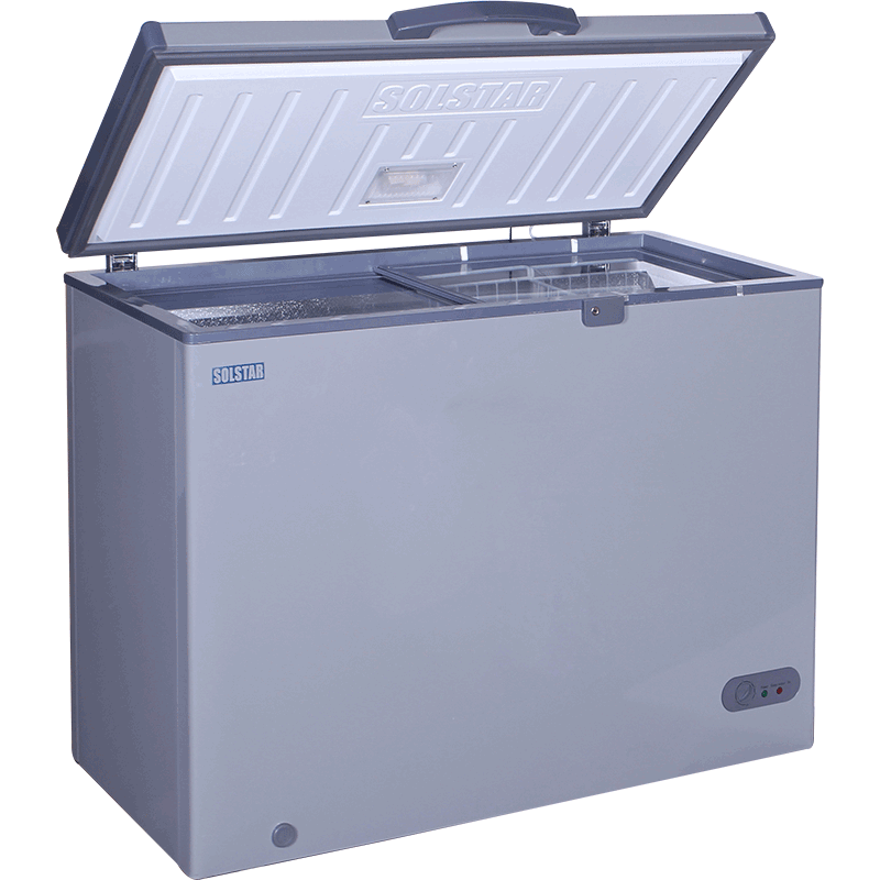 Congélateur Coffre Solstar horizontal une porte 400 Litres en vitrine
