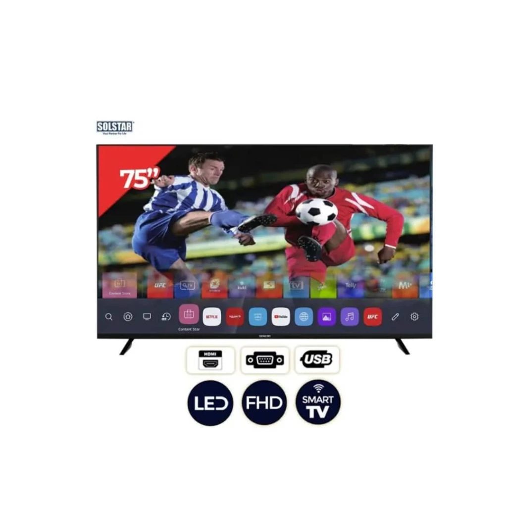 Télévision Solstar 75″ pouces SMART TV Android UHD 4K