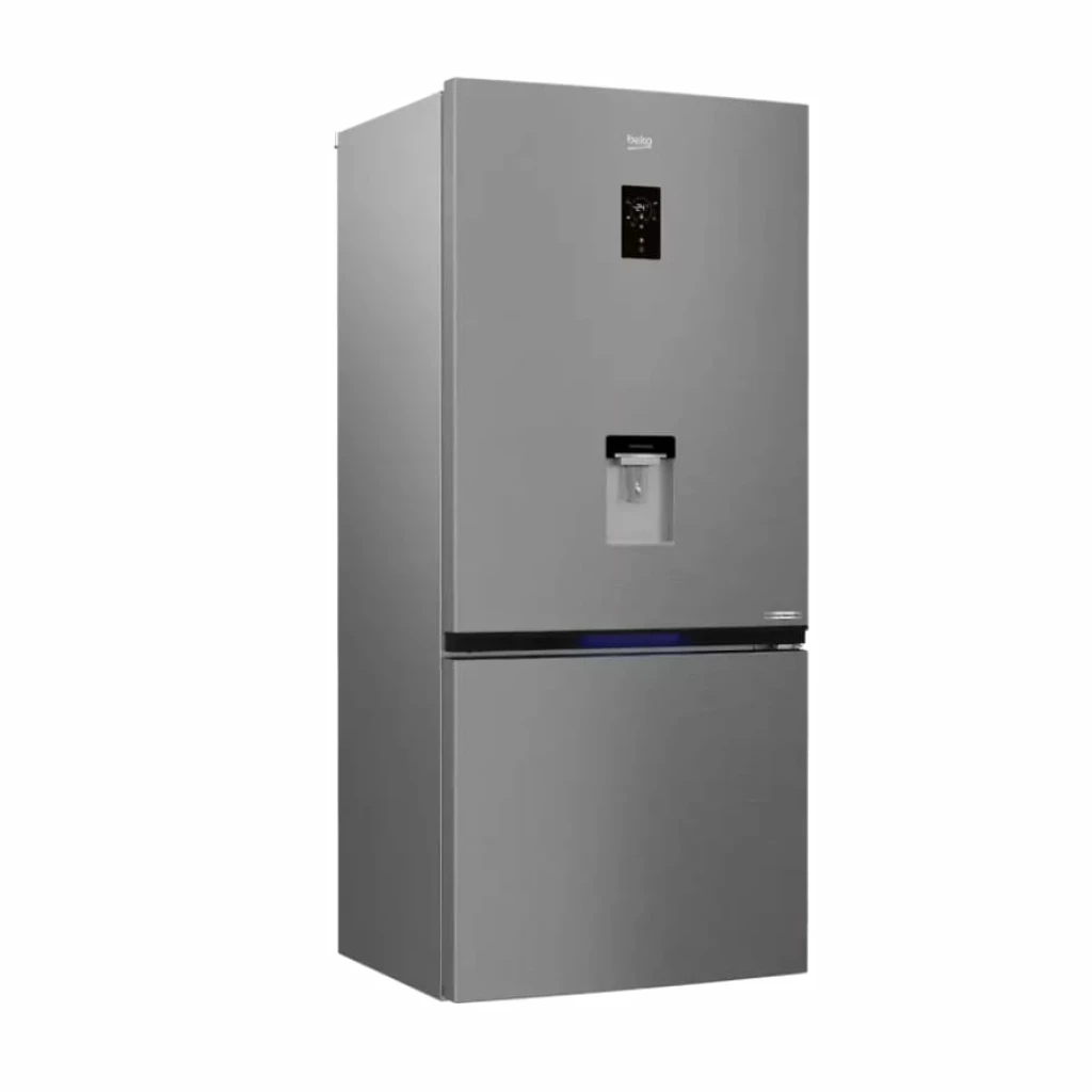 Réfrigérateur Beko combine 3tiroirs no frost avec fontaine A+ silver