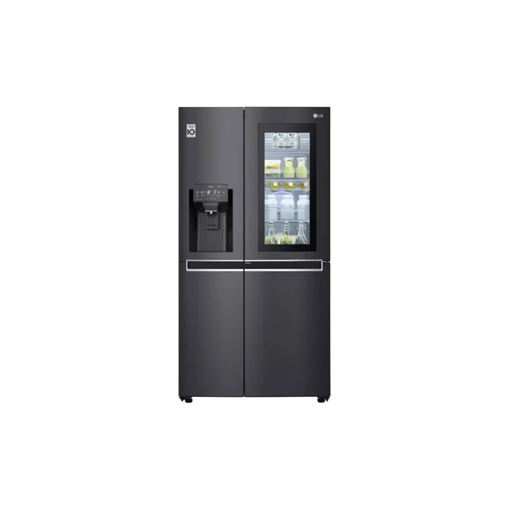 Réfrigérateur LG Side by Side GCX257 CQVV Matte Noir avec Fontaine Knock Knock