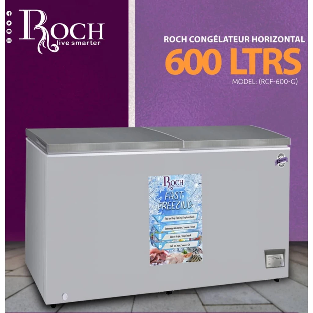 Congélateur Horizontal ROCH RCF600G – 600 Litres – 2 Portes – Gris