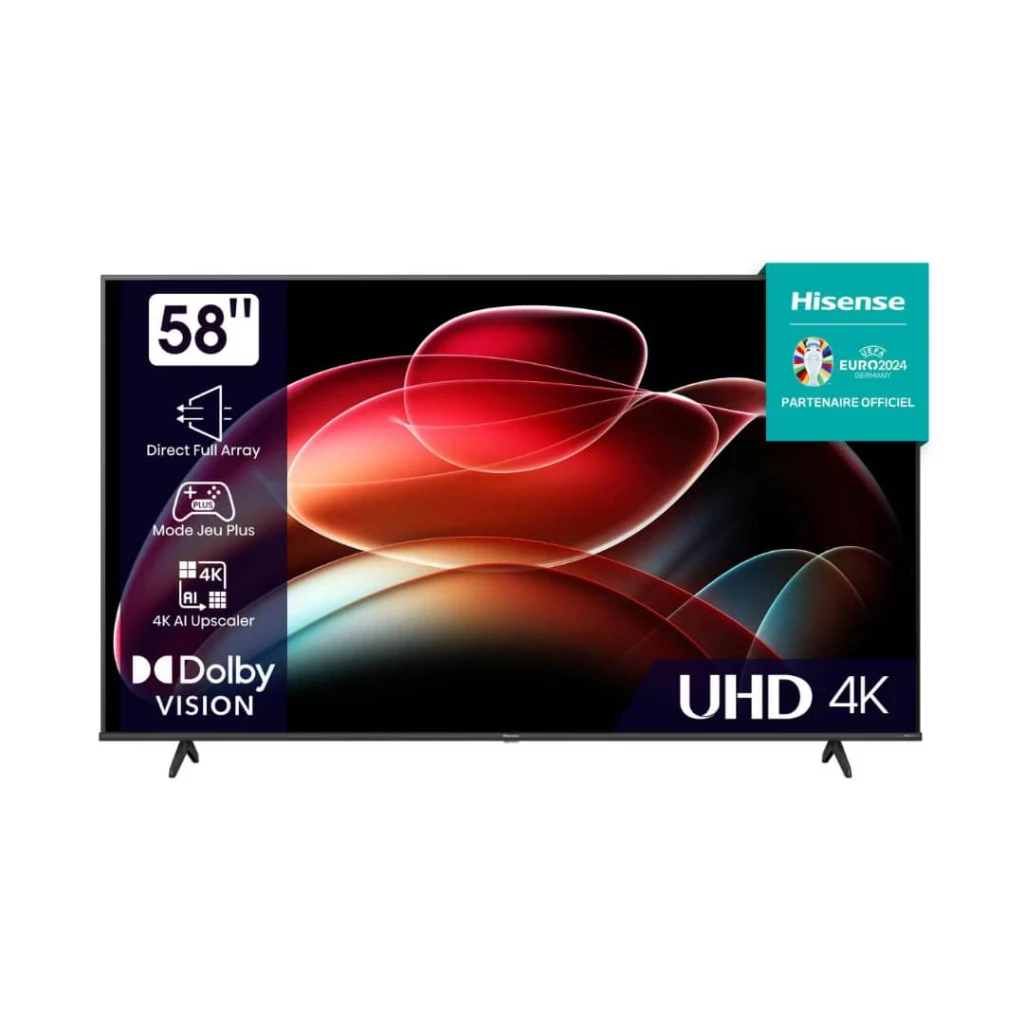 Téléviseur HISENSE 58″ LED UHD 4K – SMART VIDAA 58A6K
