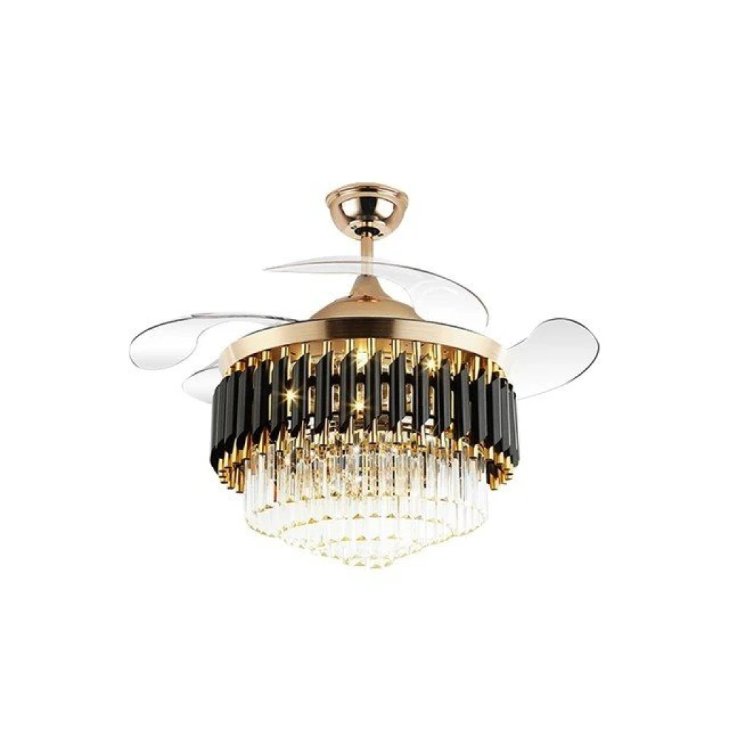 Ventilateur de Plafond avec Éclairage LED – Lames Rétractables, Design Moderne et Élégant