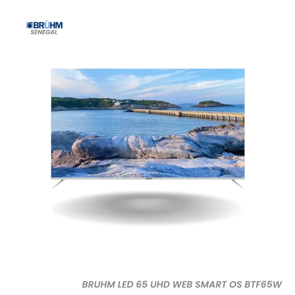 BRUHM LED 65″ UHD Smart TV – Web Smart OS, 4K, Connectivité Wi-Fi/HDMI/USB – BTF-65W