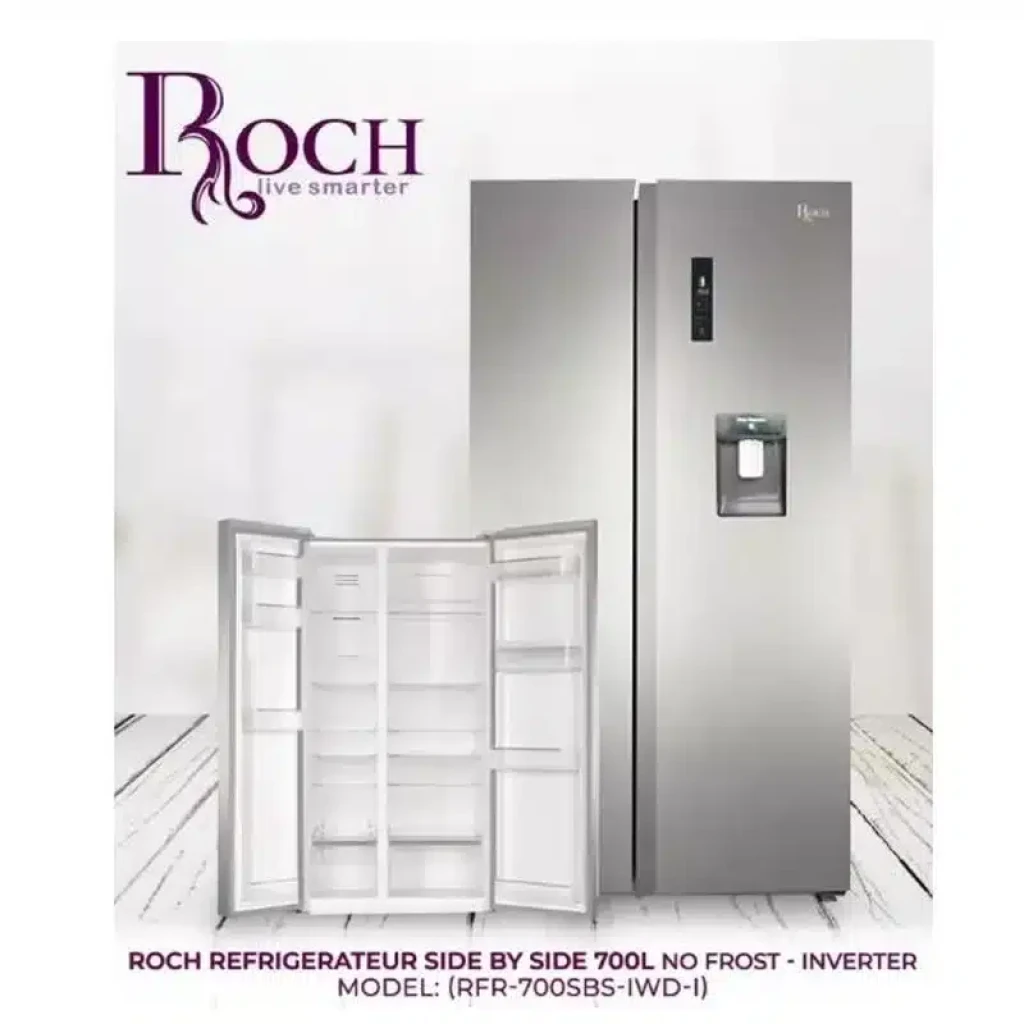 Frigo ROCH Side by Side RFR-700SBW-I – 700L – Inox – Multi Cooling – Éco-énergétique