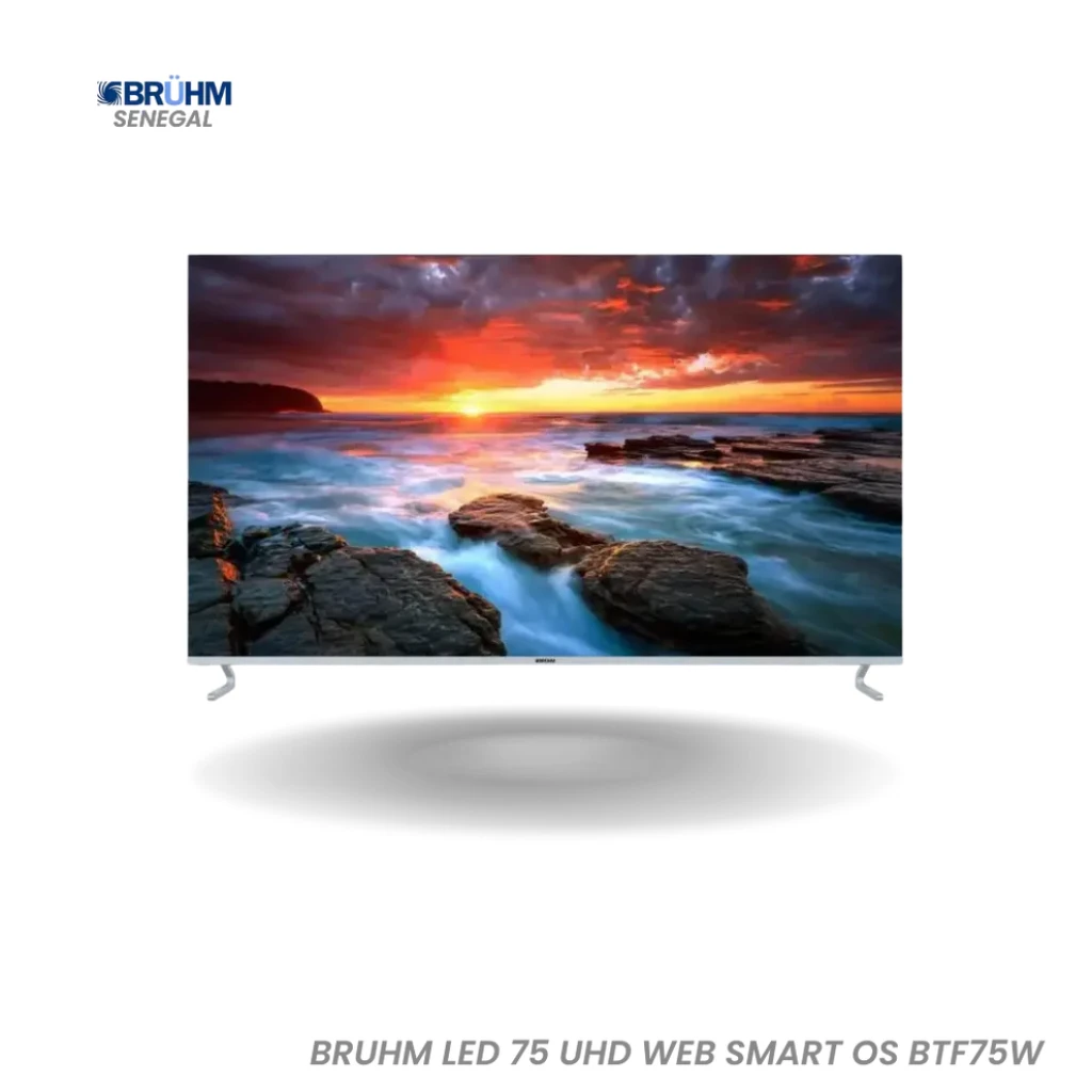 BRUHM TV LED 75″ UHD Web Smart OS BTF-75W – Écran Géant 4K Connecté